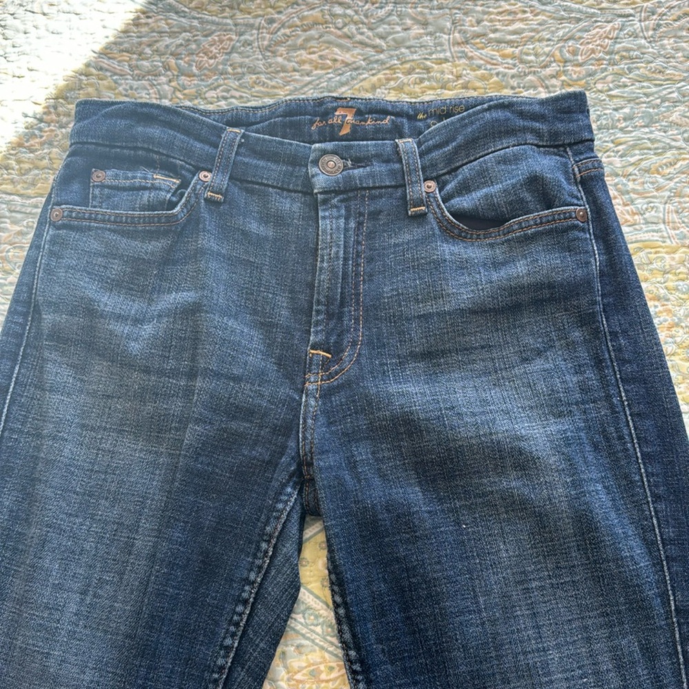 7 for all Mankind mid rise skinny jeans